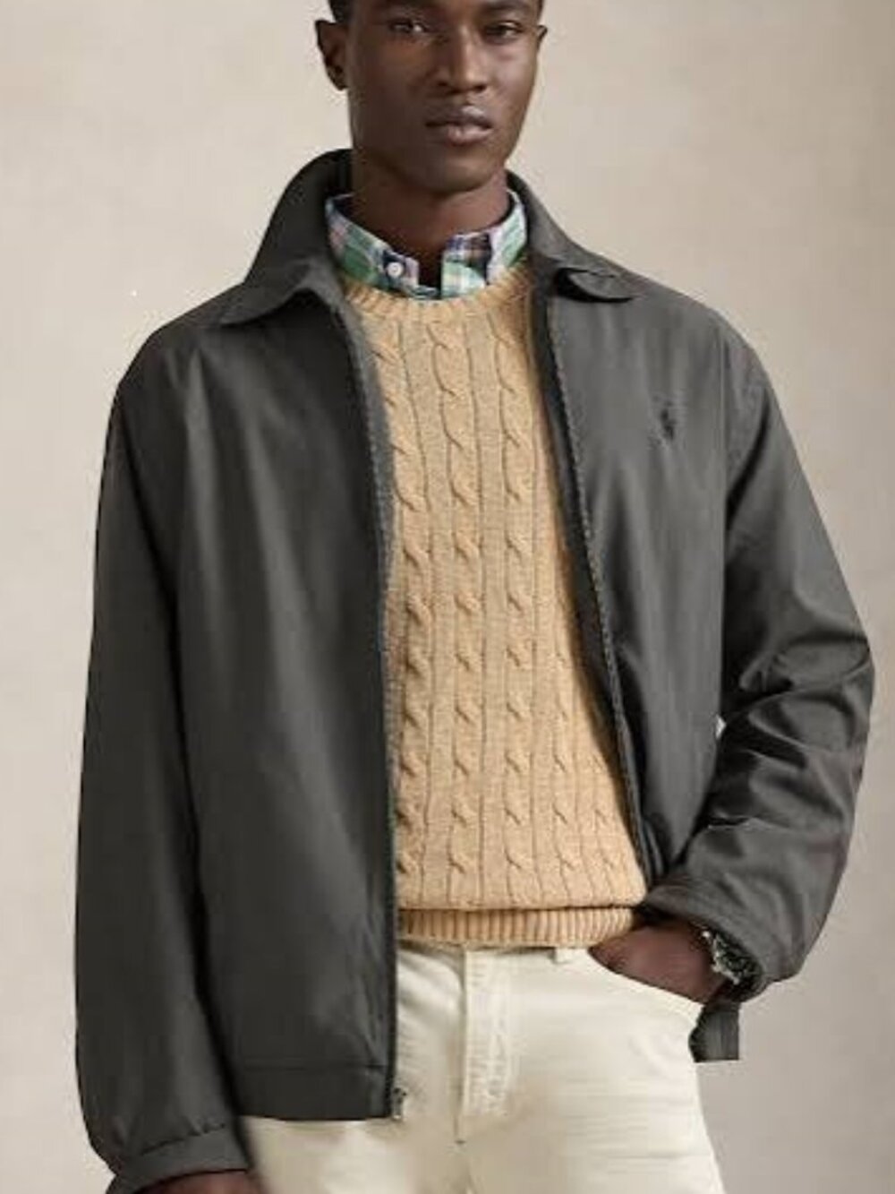Polo Ralf Lauren Twill Bi-Swing zipped men  Jacket Gray size XL